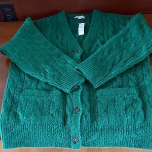 J. Crew Deep Green Textured Sweater